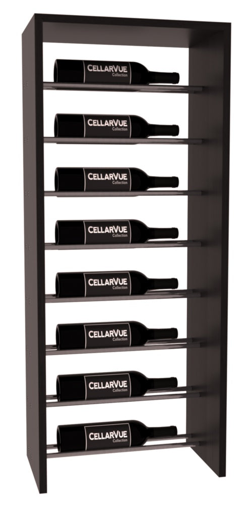 InstaCellar 17.5" Horizontal Top Display – Gunmetal Rods – Premium Redwood / Black stained