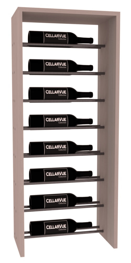 InstaCellar 17.5" Horizontal Top Display – Gunmetal Rods – Premium Redwood / Greywash stained