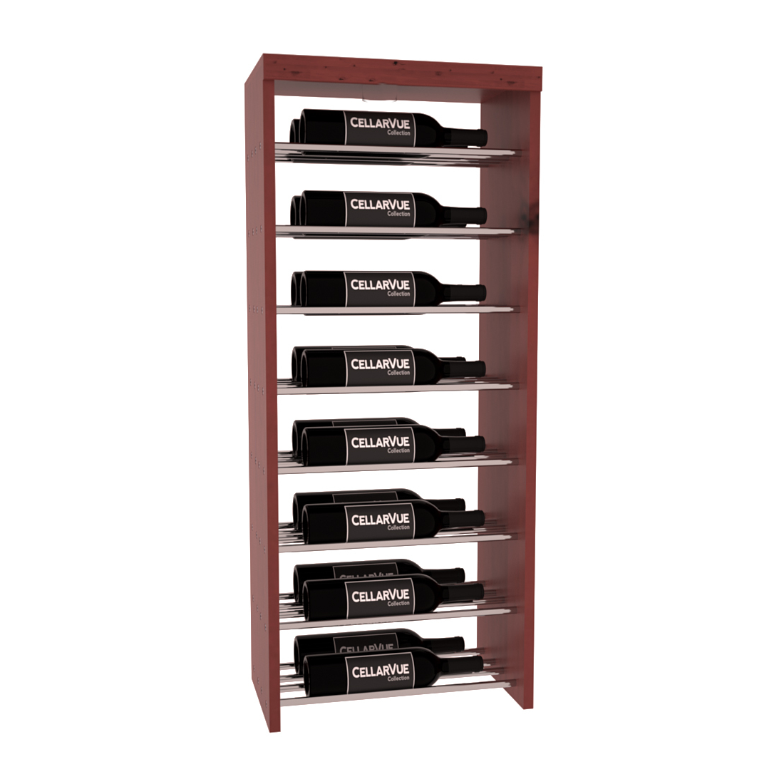 InstaCellar 17.5" Horizontal Double Deep Top Display – Knotty Alder / Cherry stained