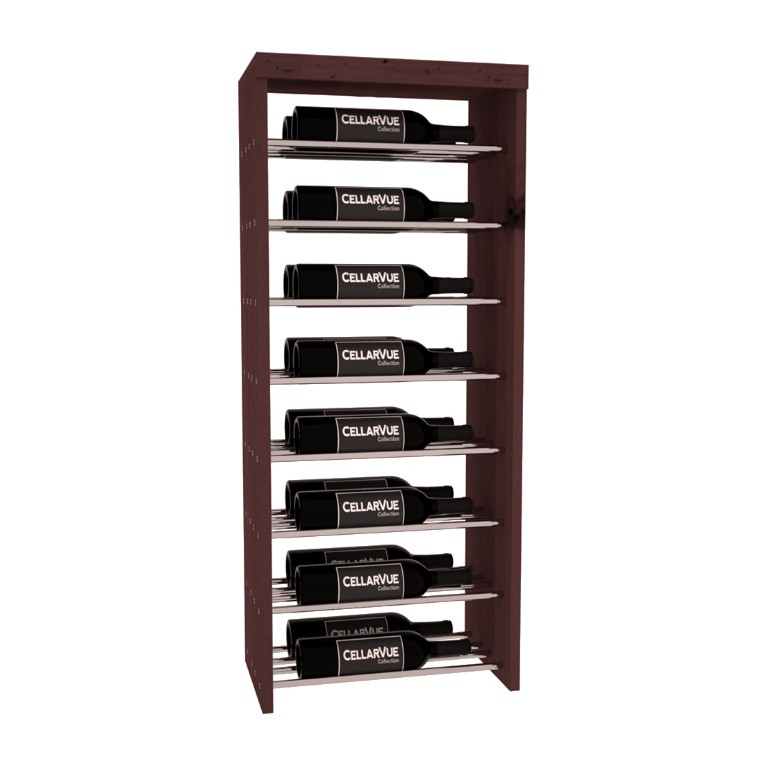InstaCellar 17.5" Horizontal Double Deep Top Display – Knotty Alder / Walnut stained