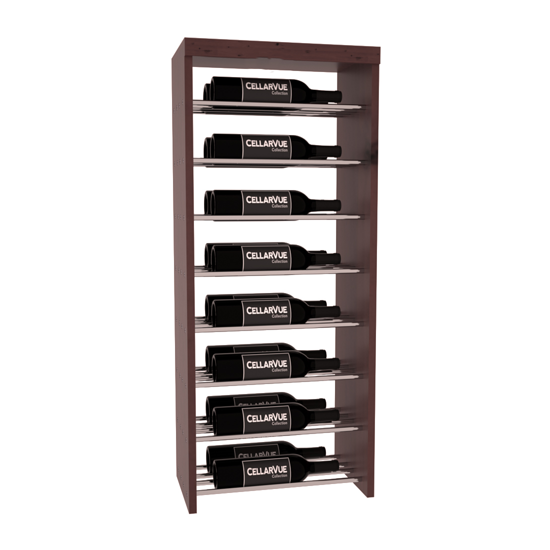 InstaCellar 17.5" Horizontal Double Deep Top Display – Knotty Alder / Walnut stained