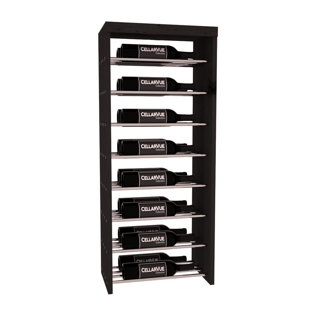 InstaCellar 17.5" Horizontal Double Deep Top Display – Knotty Alder / Black stained