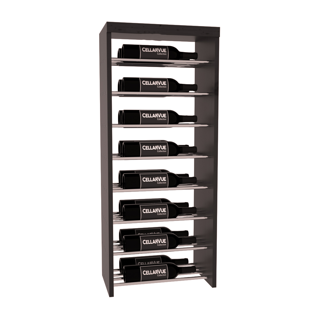 InstaCellar 17.5" Horizontal Double Deep Top Display – Knotty Alder / Black stained