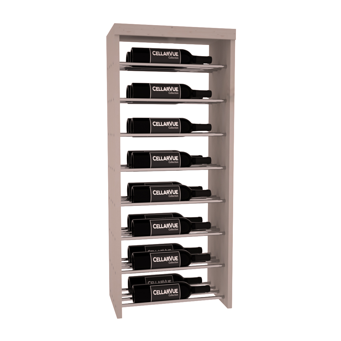 InstaCellar 17.5" Horizontal Double Deep Top Display – Knotty Alder / Greywash stained