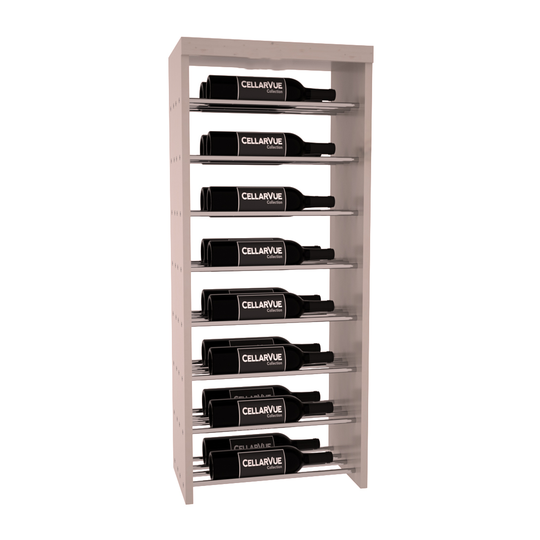 InstaCellar 17.5" Horizontal Double Deep Top Display – Knotty Alder / Greywash stained