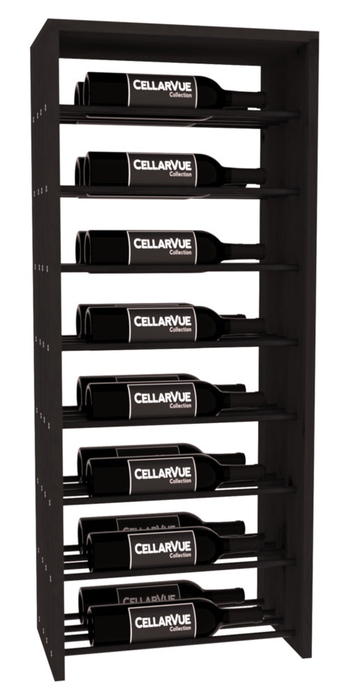 InstaCellar 17.5" Horizontal Double Deep Top Display – Black Metal Rods – Premium Redwood / Black stained