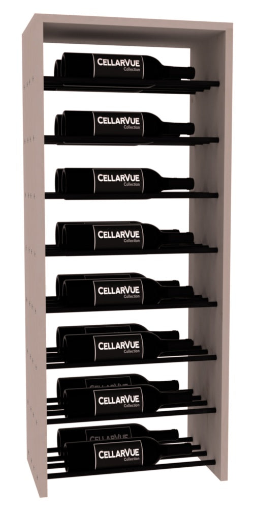 InstaCellar 17.5" Horizontal Double Deep Top Display – Black Metal Rods – Premium Redwood / Greywash stained