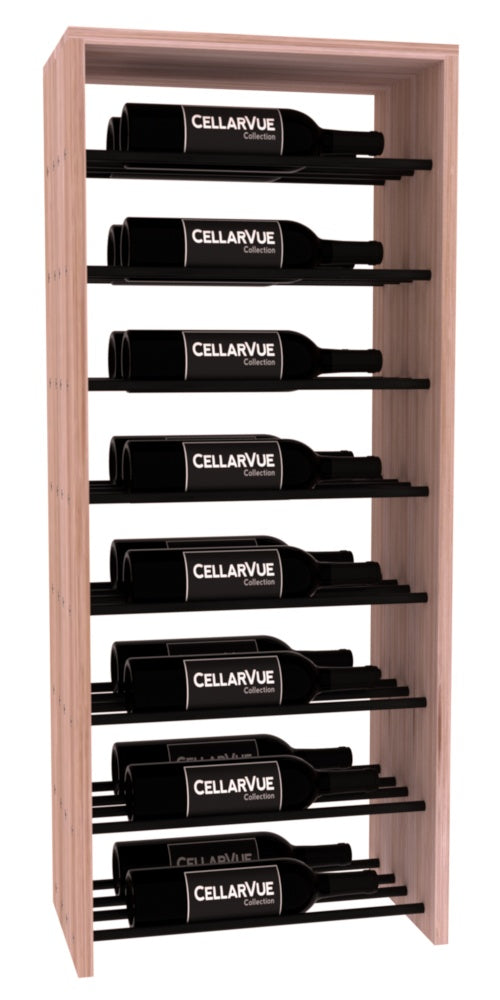 InstaCellar 17.5" Horizontal Double Deep Top Display – Black Metal Rods – Ponderosa Pine / Unstained