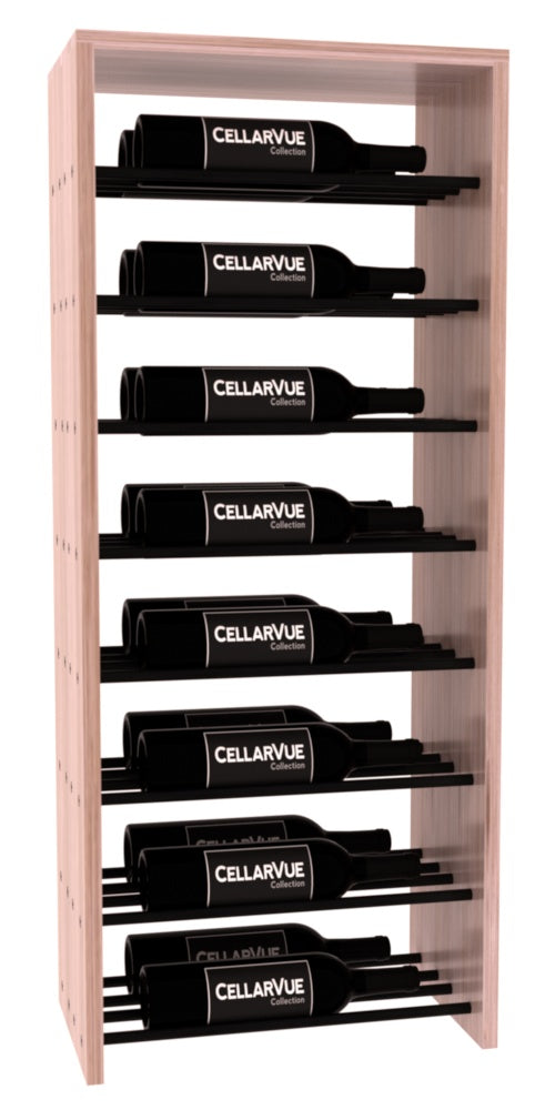 InstaCellar 17.5" Horizontal Double Deep Top Display – Black Metal Rods – Ponderosa Pine / Unstained