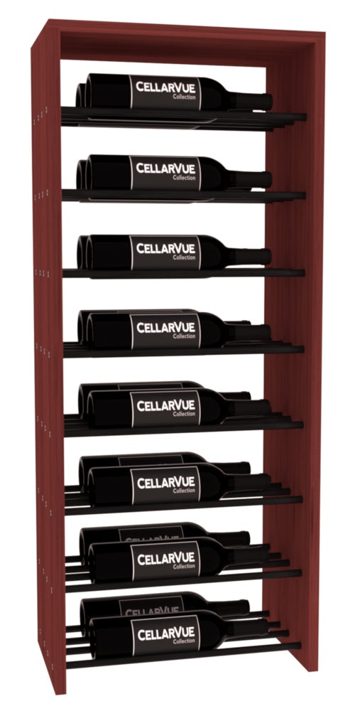 InstaCellar 17.5" Horizontal Double Deep Top Display – Black Metal Rods – Ponderosa Pine / Cherry stained