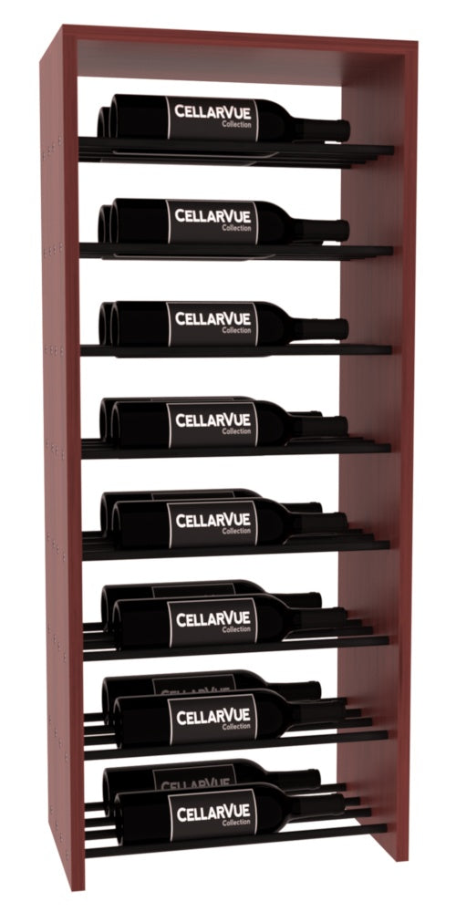 InstaCellar 17.5" Horizontal Double Deep Top Display – Black Metal Rods – Ponderosa Pine / Cherry stained