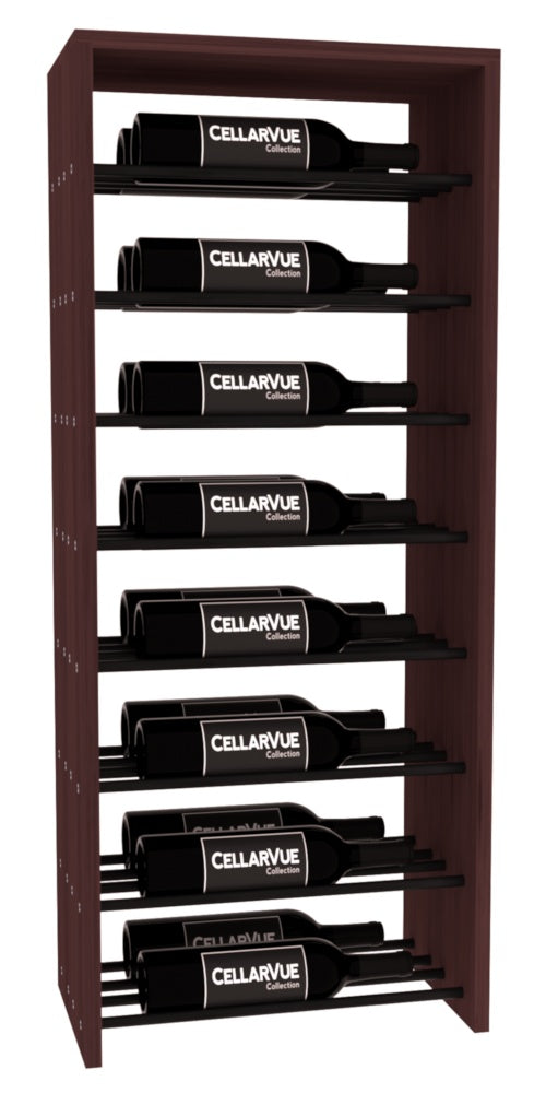 InstaCellar 17.5" Horizontal Double Deep Top Display – Black Metal Rods – Ponderosa Pine / Walnut stained