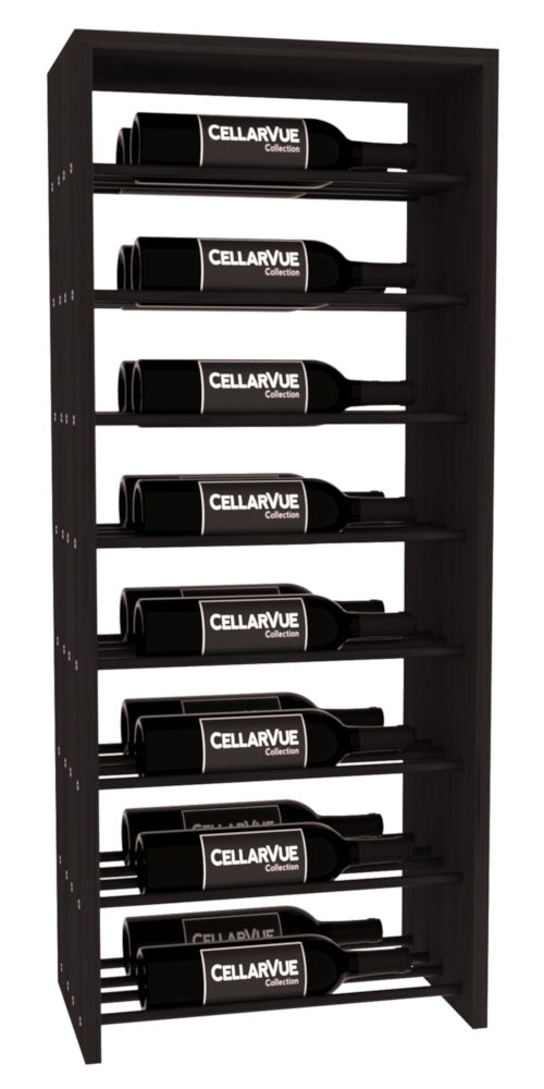 InstaCellar 17.5" Horizontal Double Deep Top Display – Black Metal Rods – Ponderosa Pine / Black stained