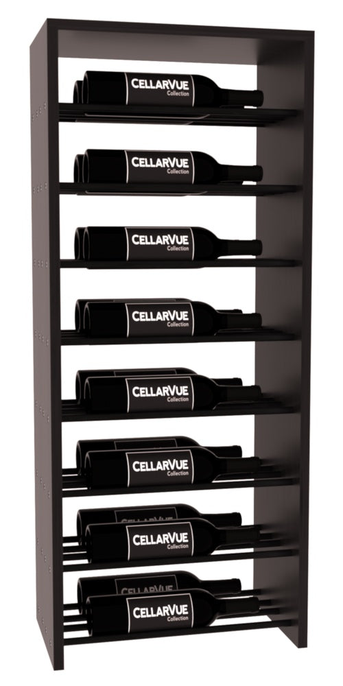 InstaCellar 17.5" Horizontal Double Deep Top Display – Black Metal Rods – Ponderosa Pine / Black stained