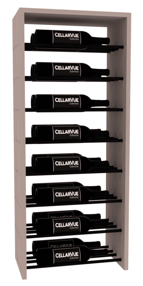 InstaCellar 17.5" Horizontal Double Deep Top Display – Black Metal Rods – Ponderosa Pine / Greywash stained