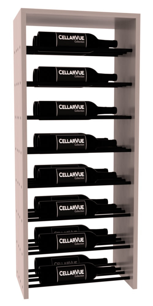 InstaCellar 17.5" Horizontal Double Deep Top Display – Black Metal Rods – Ponderosa Pine / Greywash stained