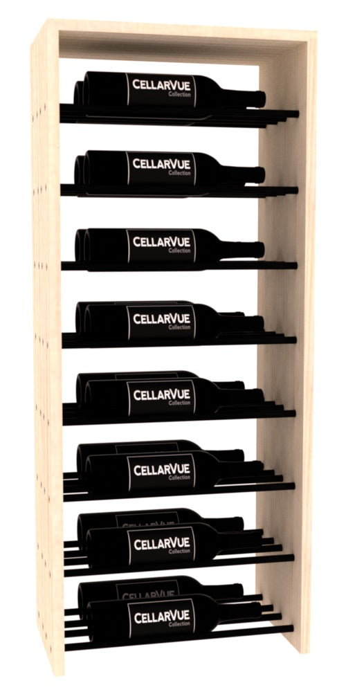 InstaCellar 17.5" Horizontal Double Deep Top Display – Black Metal Rods – Knotty Alder / Unstained