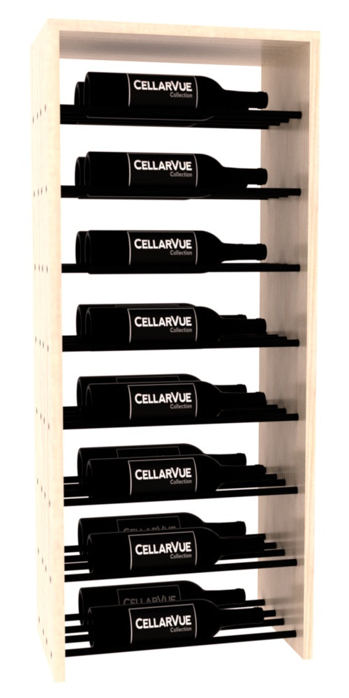 InstaCellar 17.5" Horizontal Double Deep Top Display – Black Metal Rods – Knotty Alder / Unstained