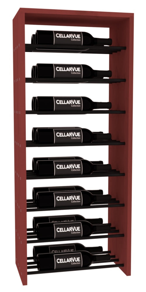 InstaCellar 17.5" Horizontal Double Deep Top Display – Black Metal Rods – Knotty Alder / Cherry stained