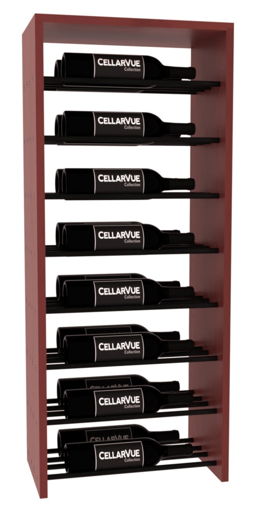 InstaCellar 17.5" Horizontal Double Deep Top Display – Black Metal Rods – Knotty Alder / Cherry stained