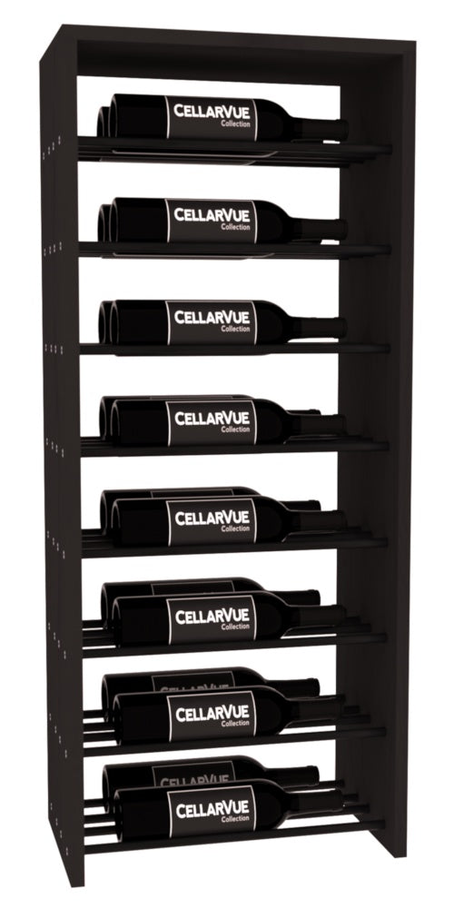 InstaCellar 17.5" Horizontal Double Deep Top Display – Black Metal Rods – Knotty Alder / Black stained