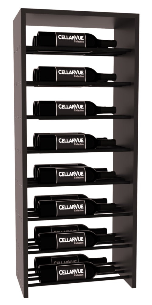 InstaCellar 17.5" Horizontal Double Deep Top Display – Black Metal Rods – Knotty Alder / Black stained