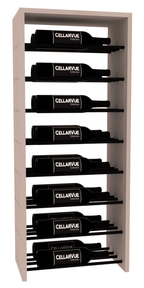InstaCellar 17.5" Horizontal Double Deep Top Display – Black Metal Rods – Knotty Alder / Greywash stained