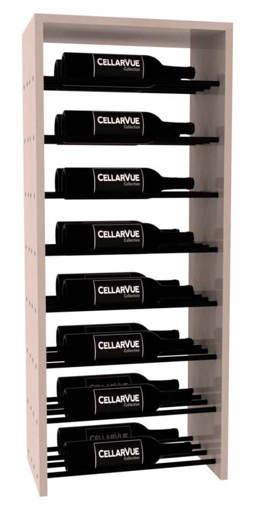 InstaCellar 17.5" Horizontal Double Deep Top Display – Black Metal Rods – Knotty Alder / Greywash stained