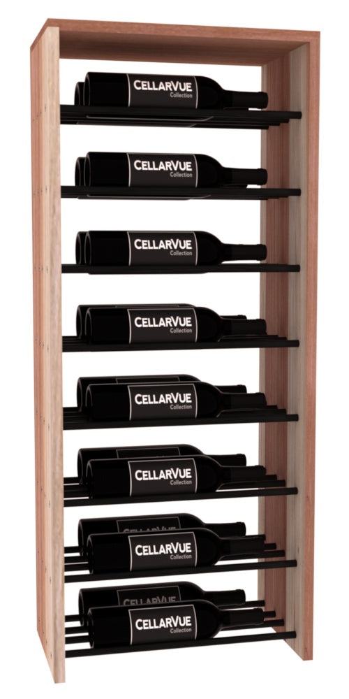 InstaCellar 17.5" Horizontal Double Deep Top Display – Black Metal Rods – Grand Mahogany / Unstained