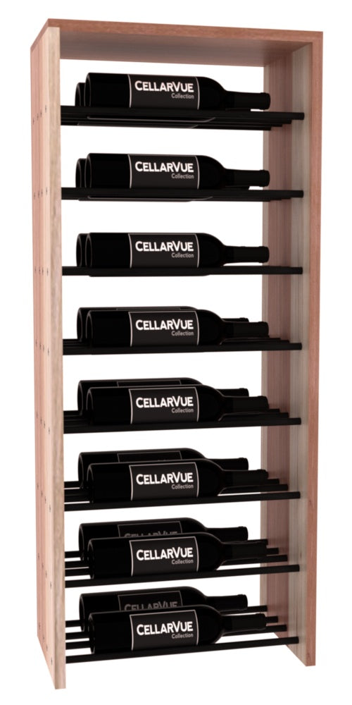 InstaCellar 17.5" Horizontal Double Deep Top Display – Black Metal Rods – Grand Mahogany / Unstained