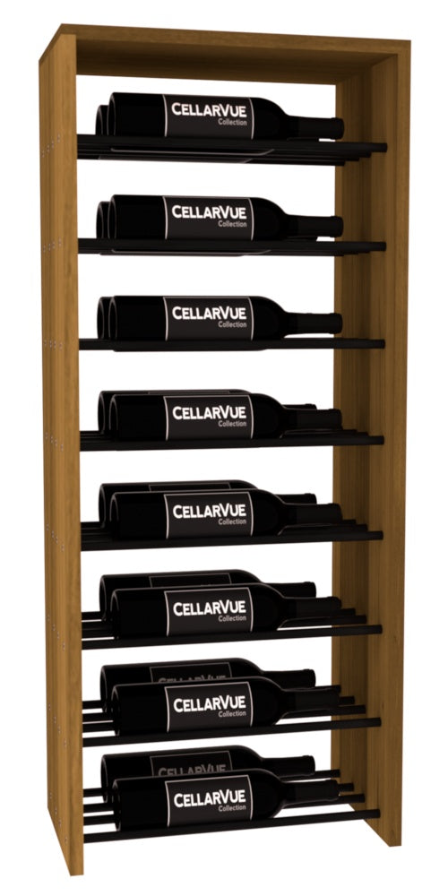 InstaCellar 17.5" Horizontal Double Deep Top Display – Black Metal Rods – Grand Mahogany / Oak stained