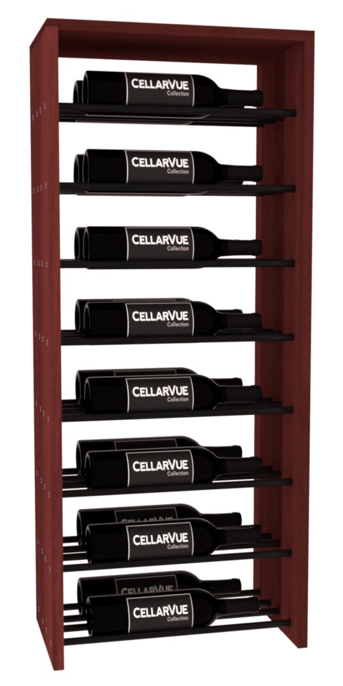 InstaCellar 17.5" Horizontal Double Deep Top Display – Black Metal Rods – Grand Mahogany / Cherry stained