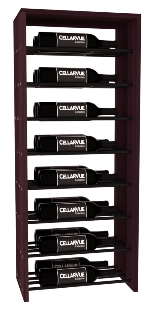 InstaCellar 17.5" Horizontal Double Deep Top Display – Black Metal Rods – Grand Mahogany / Walnut stained