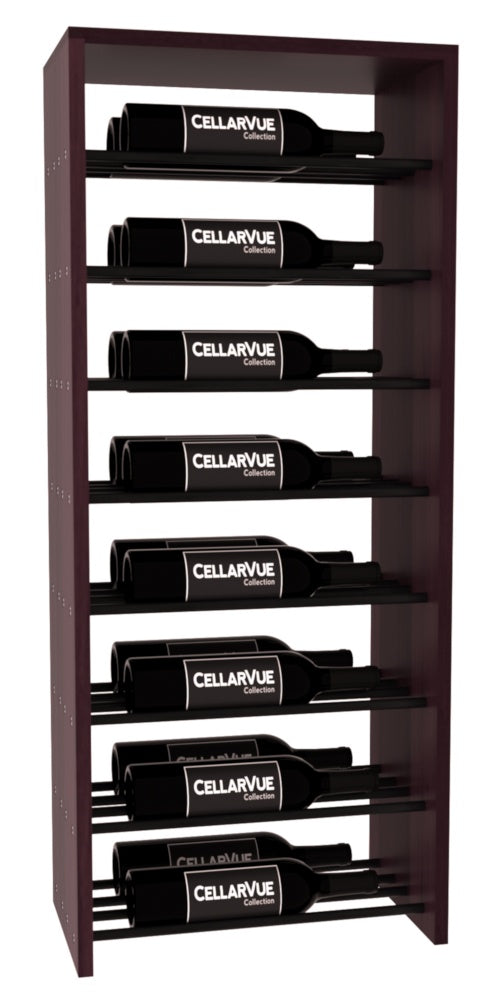 InstaCellar 17.5" Horizontal Double Deep Top Display – Black Metal Rods – Grand Mahogany / Walnut stained