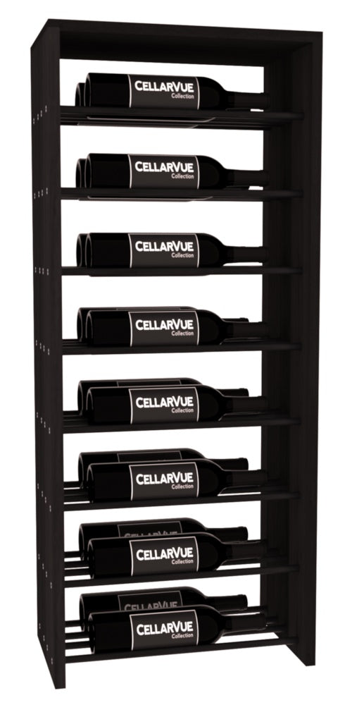 InstaCellar 17.5" Horizontal Double Deep Top Display – Black Metal Rods – Grand Mahogany / Black stained