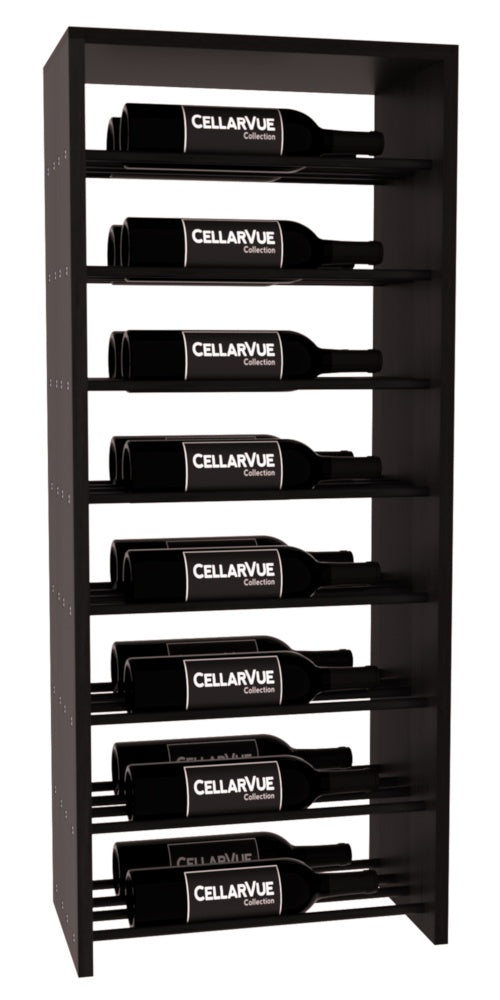 InstaCellar 17.5" Horizontal Double Deep Top Display – Black Metal Rods – Grand Mahogany / Black stained
