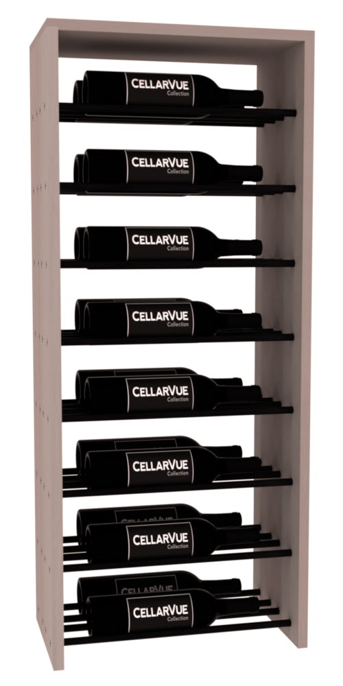 InstaCellar 17.5" Horizontal Double Deep Top Display – Black Metal Rods – Grand Mahogany / Greywash stained