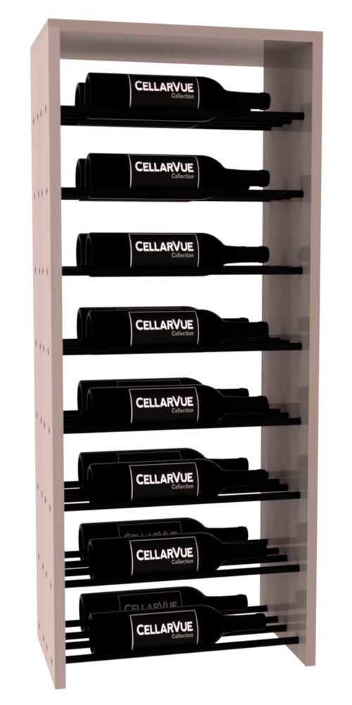 InstaCellar 17.5" Horizontal Double Deep Top Display – Black Metal Rods – Grand Mahogany / Greywash stained
