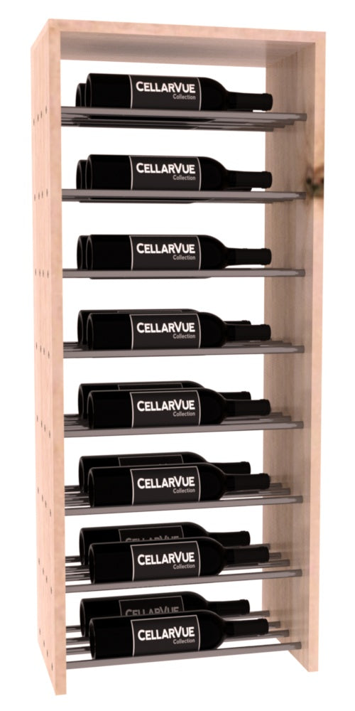InstaCellar 17.5" Horizontal Double Deep Top Display – Gunmetal Rods – Knotty Alder / Unstained