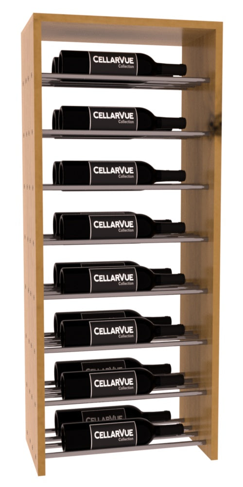 InstaCellar 17.5" Horizontal Double Deep Top Display – Gunmetal Rods – Knotty Alder / Oak stained