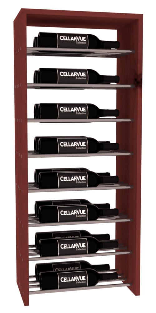 InstaCellar 17.5" Horizontal Double Deep Top Display – Gunmetal Rods – Knotty Alder / Cherry stained