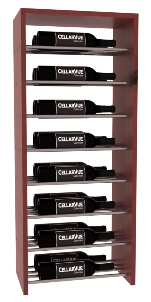 InstaCellar 17.5" Horizontal Double Deep Top Display – Gunmetal Rods – Knotty Alder / Cherry stained