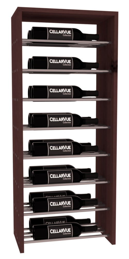 InstaCellar 17.5" Horizontal Double Deep Top Display – Gunmetal Rods – Knotty Alder / Walnut stained