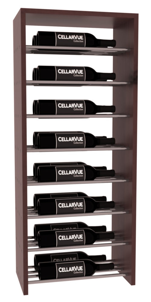 InstaCellar 17.5" Horizontal Double Deep Top Display – Gunmetal Rods – Knotty Alder / Walnut stained