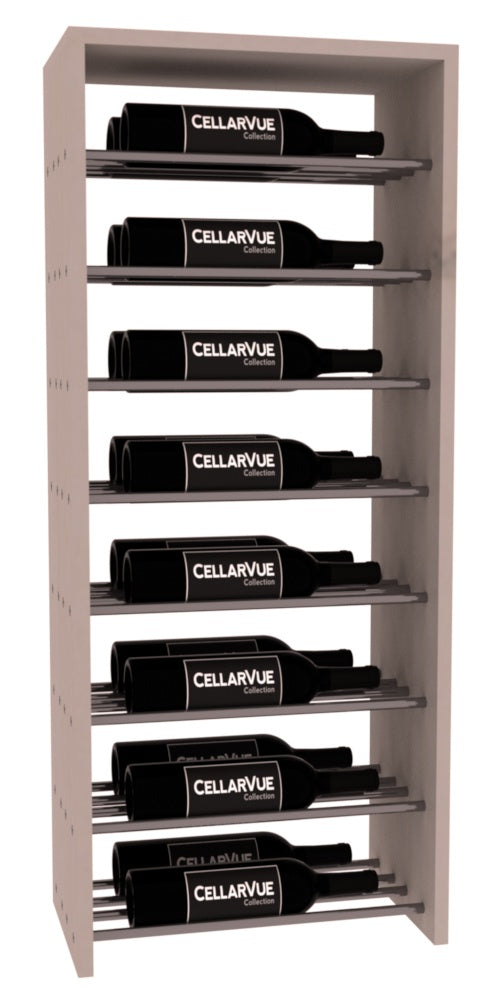 InstaCellar 17.5" Horizontal Double Deep Top Display – Gunmetal Rods – Knotty Alder / Greywash stained
