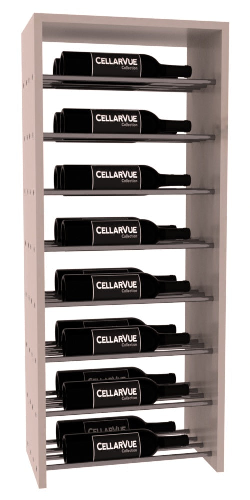 InstaCellar 17.5" Horizontal Double Deep Top Display – Gunmetal Rods – Knotty Alder / Greywash stained