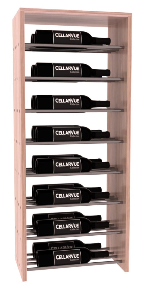 InstaCellar 17.5" Horizontal Double Deep Top Display – Gunmetal Rods – Grand Mahogany / Unstained