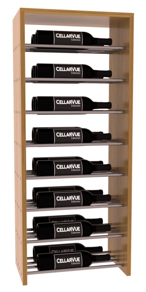 InstaCellar 17.5" Horizontal Double Deep Top Display – Gunmetal Rods – Grand Mahogany / Oak stained