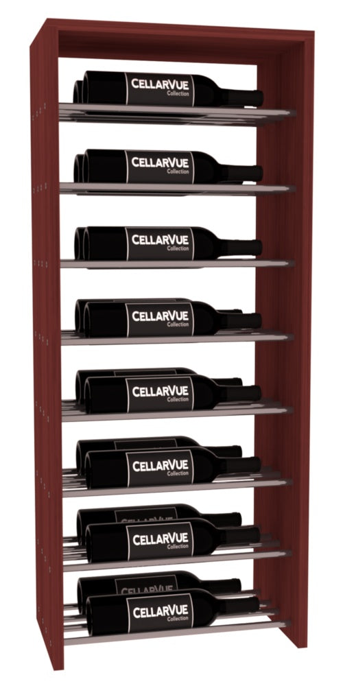 InstaCellar 17.5" Horizontal Double Deep Top Display – Gunmetal Rods – Grand Mahogany / Cherry stained