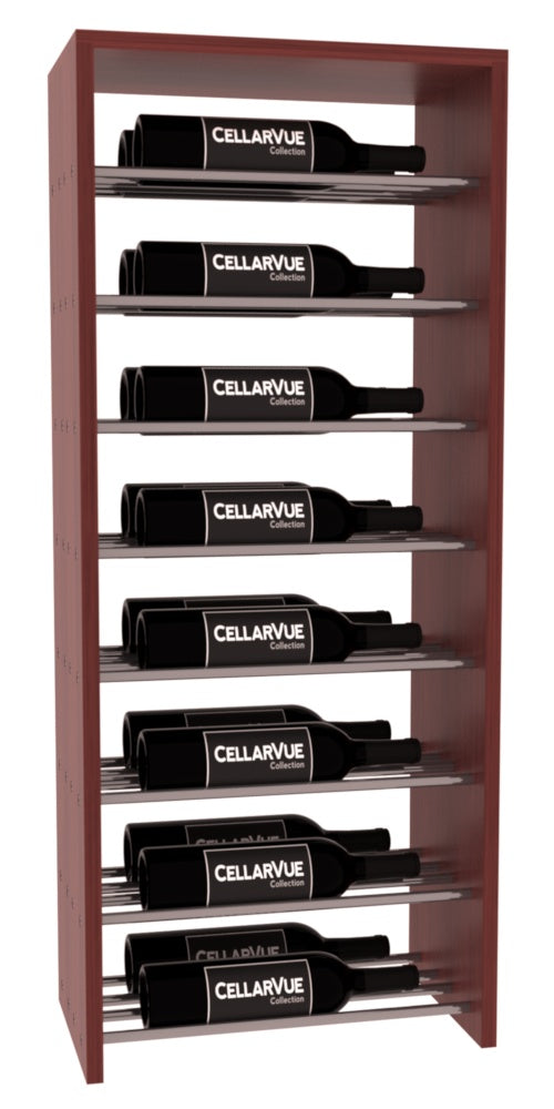 InstaCellar 17.5" Horizontal Double Deep Top Display – Gunmetal Rods – Grand Mahogany / Cherry stained